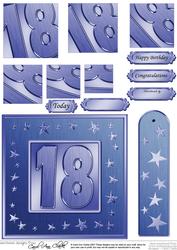 18th Bright Metallic Age Quick Card with Twisted Pyramage