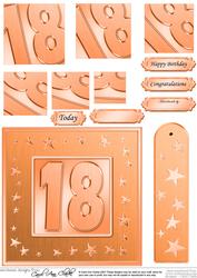 18th Bright Metallic Age Quick Card with Twisted Pyramage