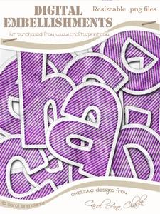 Denim Felties Lowercase Alpha Digital Embellishment