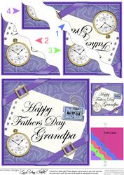 Happy Fathers Day Grandpa Wavy Corner