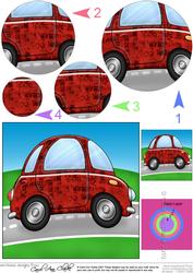 Funky Car Circle Pyramage Topper