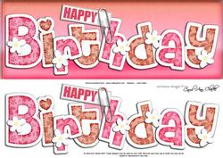 Large Dl Happy Birthday Floral Felties Quick Card N 3D Decou