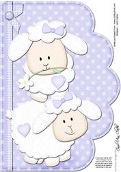 A4 Little Lamb Felties Scalloped Edge