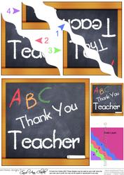 Thank You Teacher Blackboard Wavy Corner Side Stacker Topper