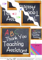Thank You Teaching Assistant Blackboard Wavy Corner Side Sta