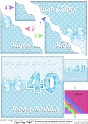 40th Birthday Daughter Felties Wavy Corner Side Stacker Topp