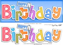Large Dl Happy Birthday Felties Quick Card N 3D Decoupage