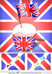 8 x 8 Flying the Flag Uk Scalloped Corner Topper
