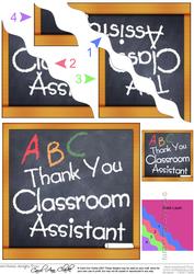 Thank You Classroom Assistant Blackboard Wavy Corner Side St
