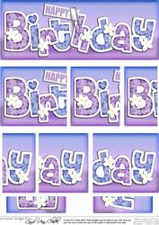 Dl Happy Birthday Floral Felties Side Stacker Topper