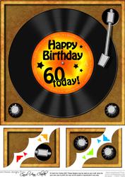 8 x 8 60th Birthday Record Scalloped Corner Topper