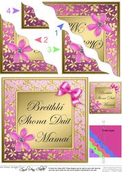 Floral Elegance Irish Gaelic Birthday Mummy Mommy
