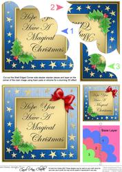 Elegant Christmas Greetings Shell Edged Corner Side Stacker