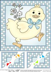 8 x 8 Little Chick Scalloped Corner Topper