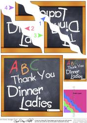 Thank You Dinner Ladies Blackboard Wavy Corner Side Stacker