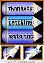 8 x 8 Thank You Teaching Assistant Pencils Scalloped Corner
