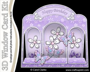 3D Butterfly Window Card Kit with Decoupage N Envelope