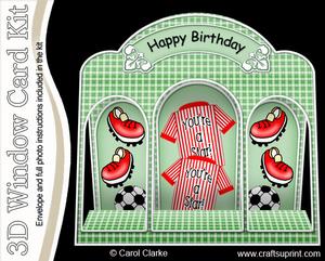 3D Football Window Card Kit with Decoupage N Envelope