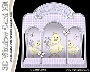 3D Little Chick Window Card Kit with Decoupage N Envelope