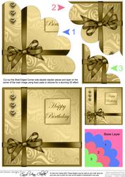 Elegant Flourish Quick Card with Shell Edged Corner Side Sta