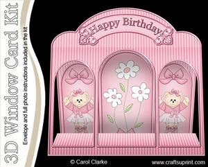 3D Ballet Bears Window Card Kit with Decoupage N Envelope