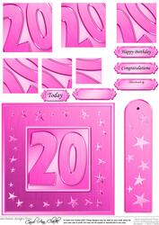 20th Bright Metallic Age Quick Card with Twisted Pyramage