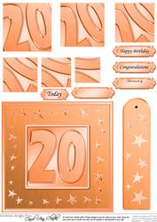 20th Bright Metallic Age Quick Card with Twisted Pyramage