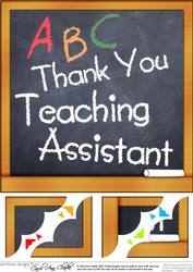 8x8 Thank You Teaching Assistant Blackboard Scalloped Corner