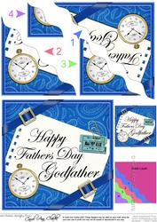 Happy Fathers Day Godfather Wavy Corner