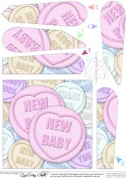 New Baby Sweet Heart Fan Pyramage Topper