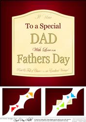 8 x 8 Fathers Day Wine Label Scalloped Corner Topper