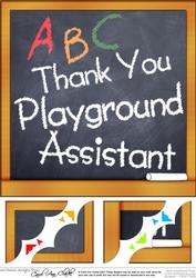 8x8 Thank You Playground Assistant Blackboard Scalloped Corn