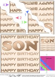 Birthday Son Wavy Corner Side Stacker Topper
