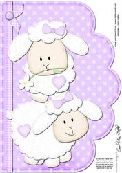 A4 Little Lamb Felties Scalloped Edge