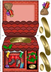 Santa Stuck Shop Shaped Card with Decoupage N Greetings