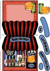 Last Drop Inn Shop Shaped Card with Decoupage N Greetings