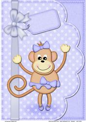 A4 Tu Tu Monkey Felties Envelope Edge