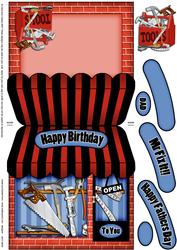 DIY Tool Shop Shaped Card with Decoupage N Greetings