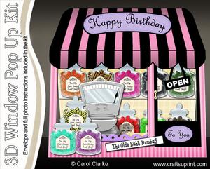 3D the Olde Bahh Humbug Shop Window Pop Up Card Decoupage