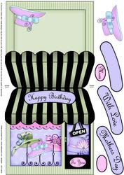 Hat Shop Shaped Card with Decoupage N Greetings