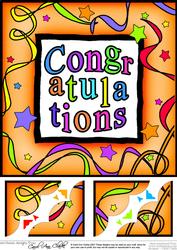 8 x 8 Congratulations Scalloped Corner Topper