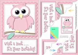 A5 What a Hoot Owl Birthday Scallop Corner Side Stacker