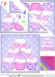 Cupcakes Felties Scallop Corner Side Stacker Topper