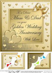 8 x 8 Mum and Dad Golden Wedding Anniversary Topper