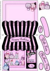 Pamper Yourself Shop Shaped Card Decoupage N Greetings