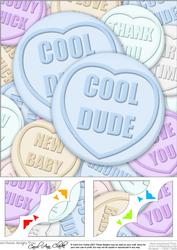 8 x 8 Cool Dude Sweet Heart Scalloped Corner Topper