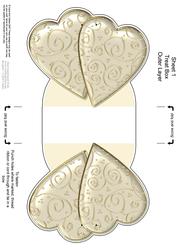 Elegant Hearts Shaped Treat or Favour Box Sheet 1