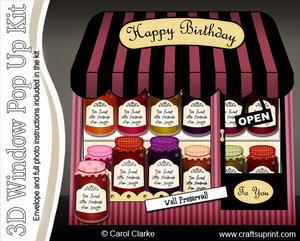 3D the Little Jam Shoppe Window Pop Up Card Decoupage
