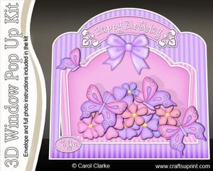 3D Blossoms N Butterflies Single Window Pop Up Card Kit
