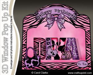 3D Diva Single Window Pop Up Card N Envelope